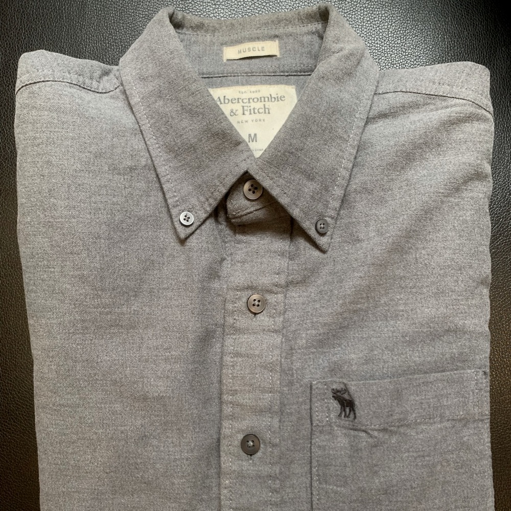 Abercrombie & Fitch Grey Heavyweight Flannel Shirt